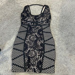 Boutique Black/Tan Detail Dress